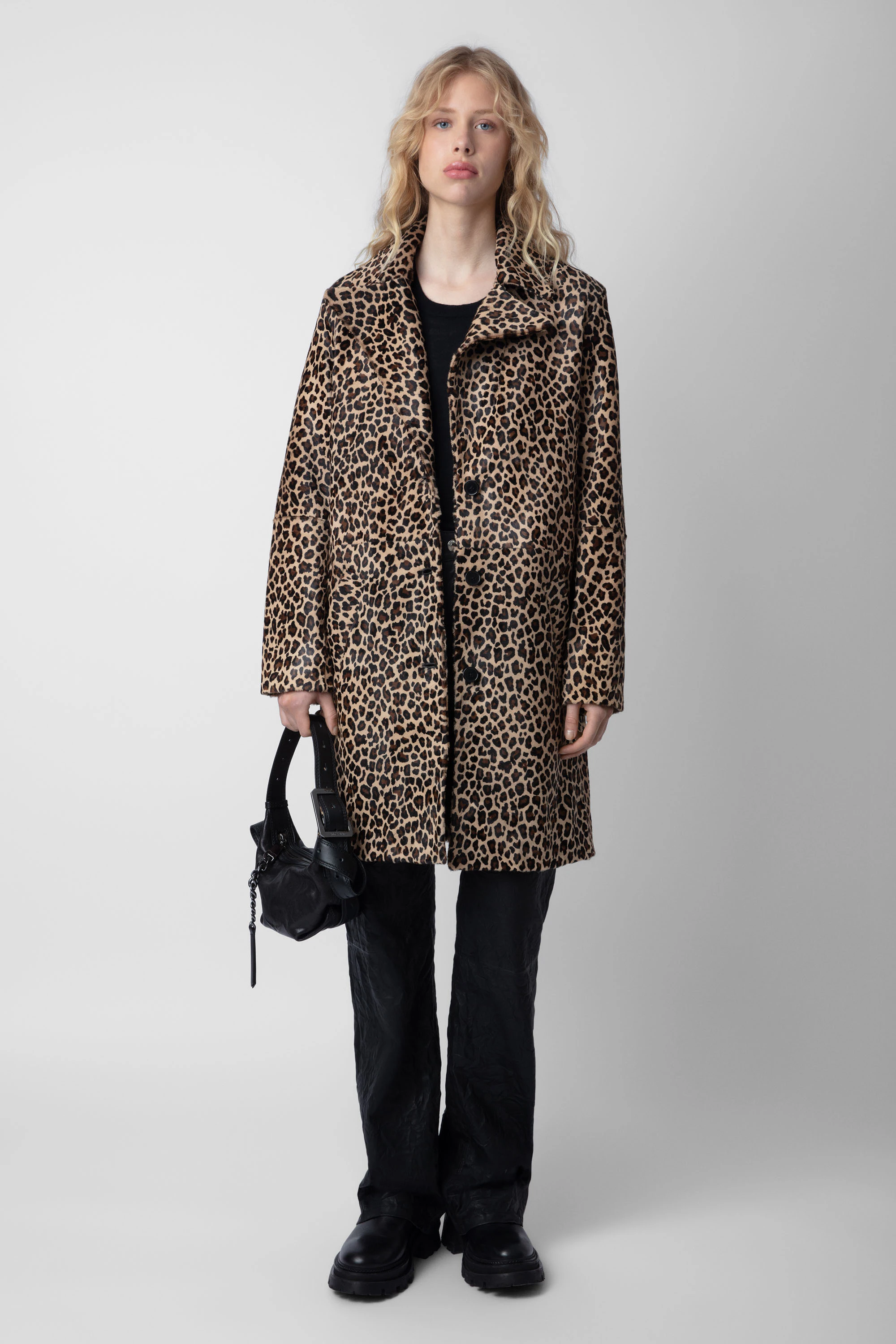 Monacoz Leopard-Print Leather Coat thumbnail 1