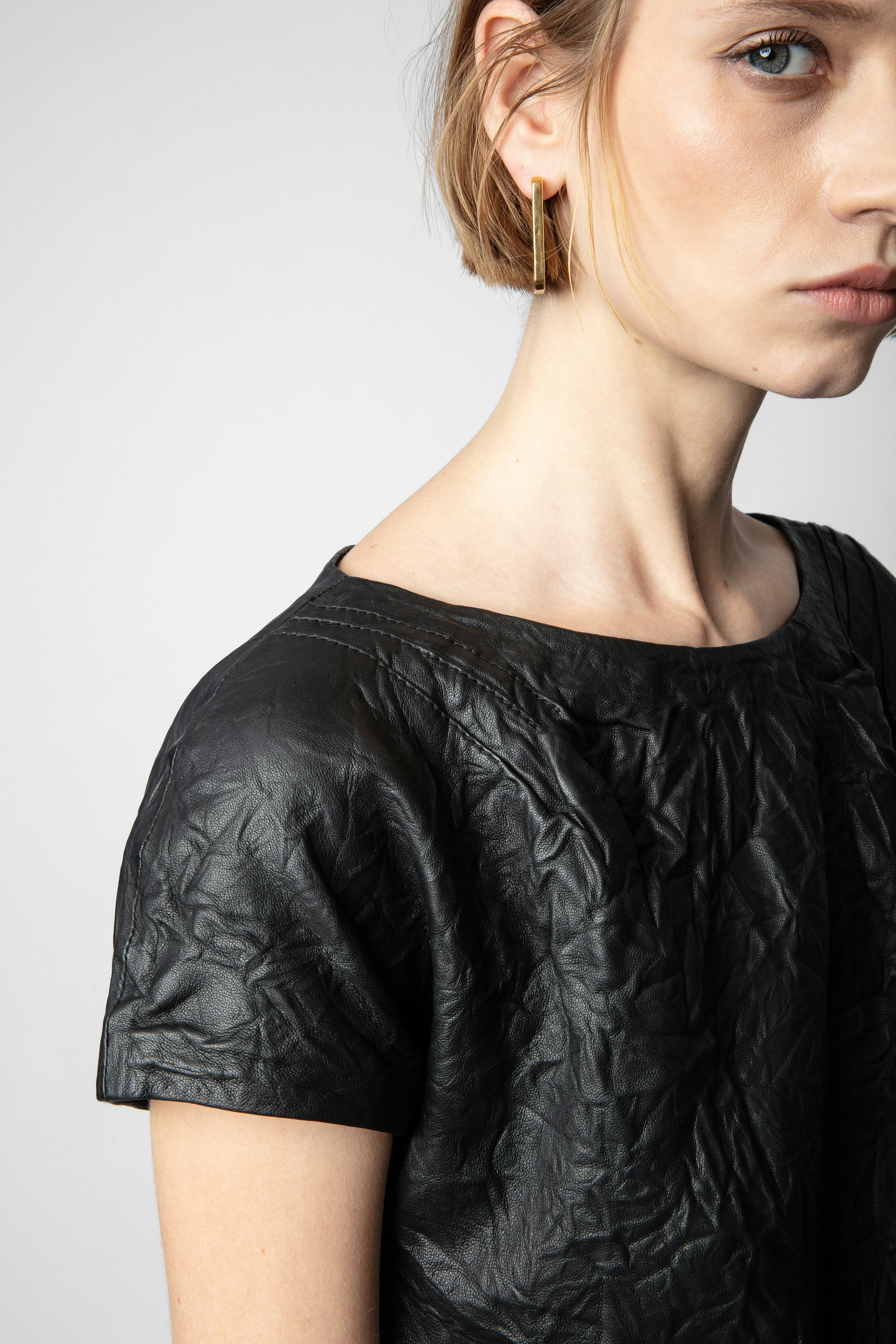 Rexa Crinkled Leather Dress