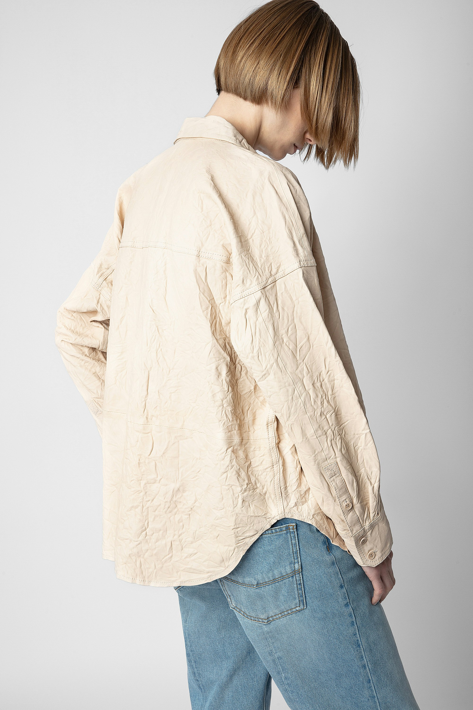 Tamara Crinkled Leather Shirt