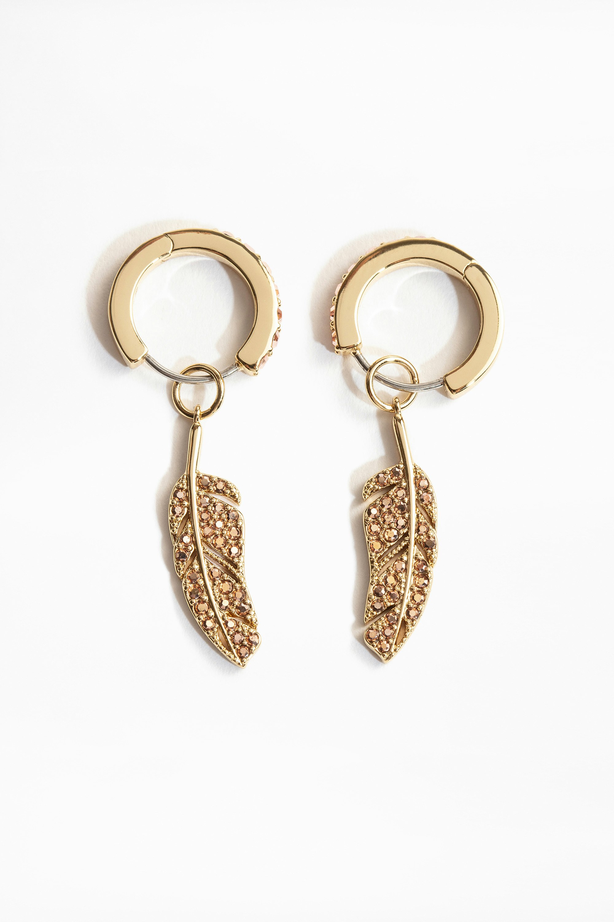 Feather Strass Earrings