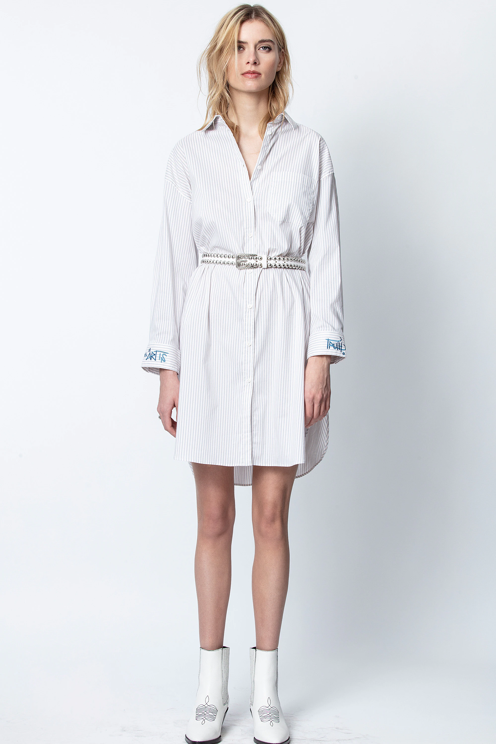 Resley Rayé Dress dress beige women | Zadig&Voltaire | Zadig&Voltaire
