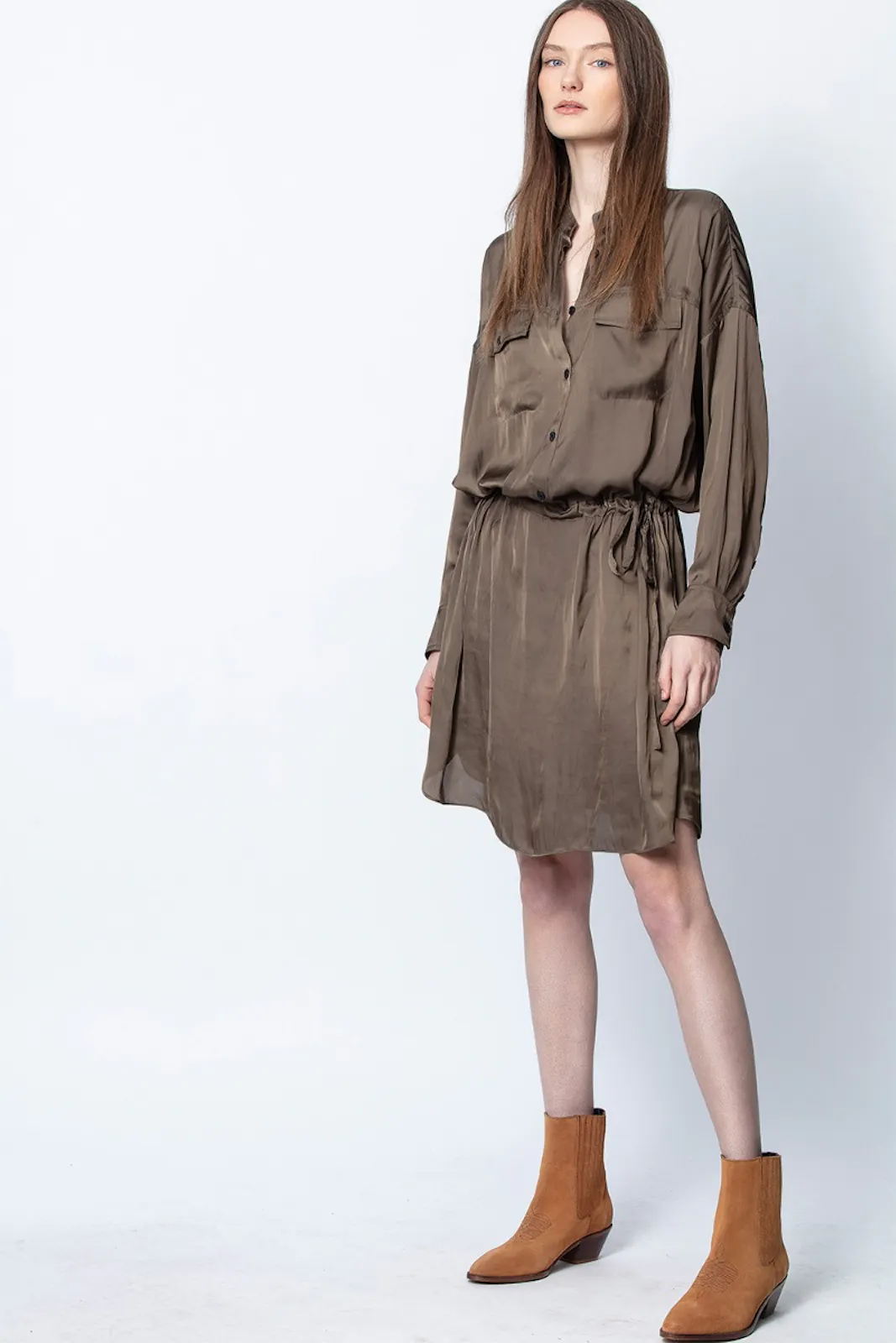 zadig & voltaire romeo satin dress Zadig & Voltaire Romeo Satin Dress Knee-Length Dress - White Dresses, Clothing - ZAV40620