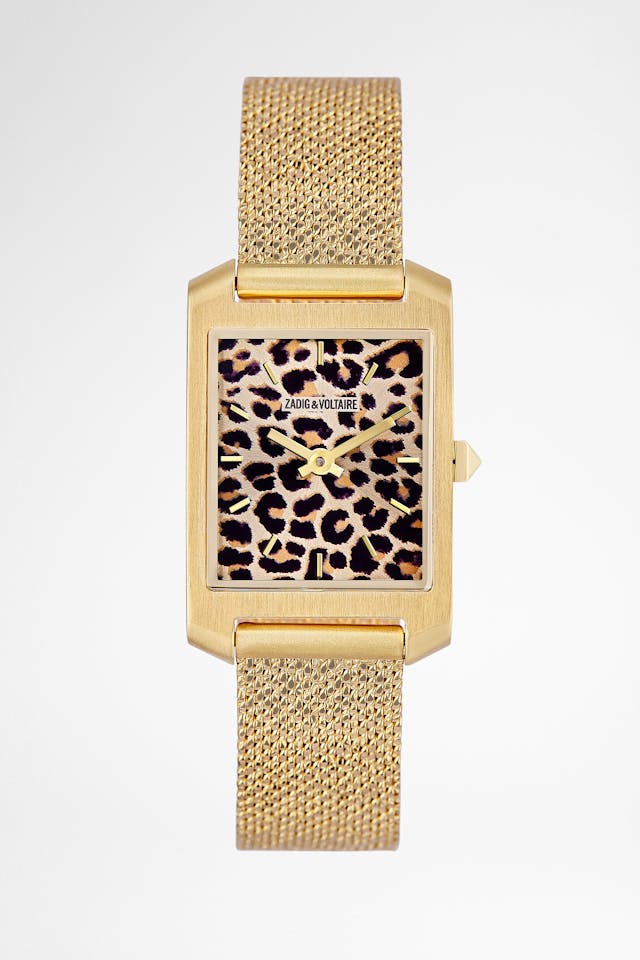 Leopard Printed Timeline Watch