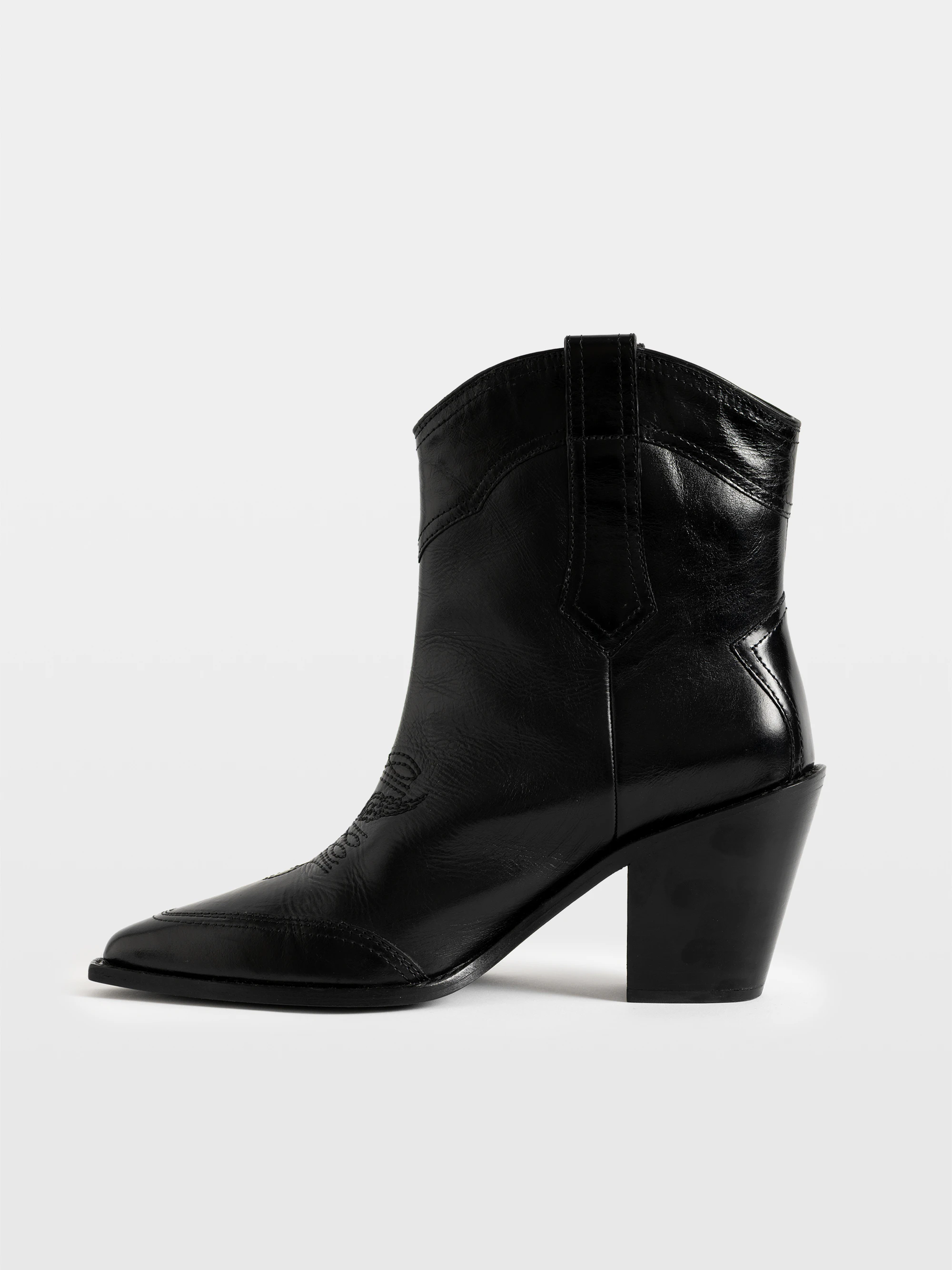 Cara Vintage Patent Boots