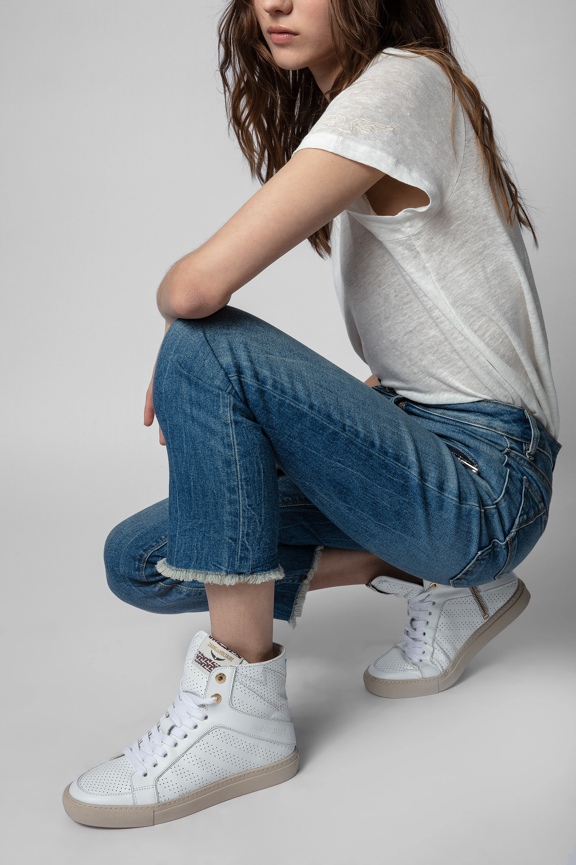 ZV1747 High Flash Sneakers Leather sneakers white women
