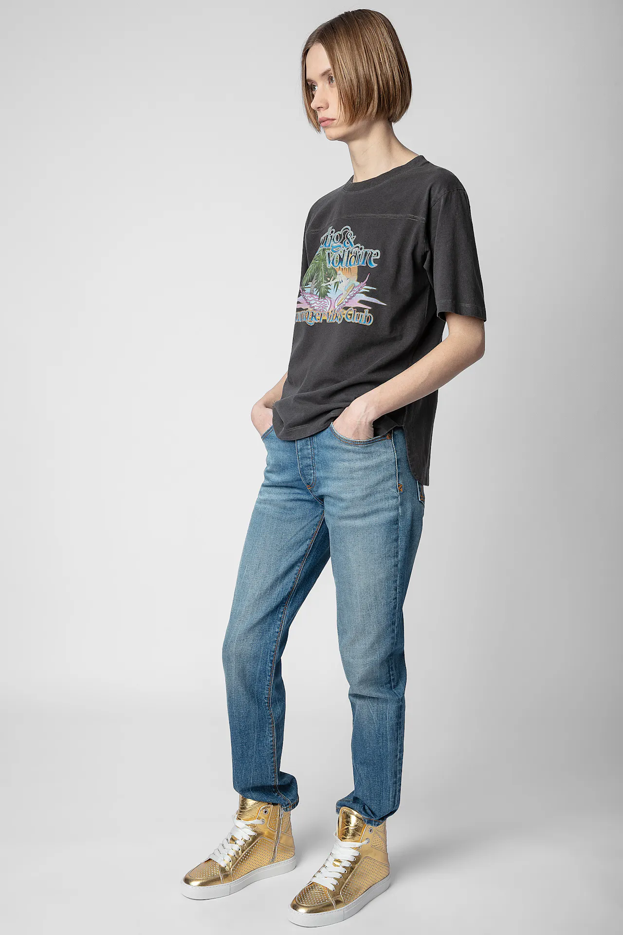 ZV1747 High Flash Vintage Metal Sneakers 6