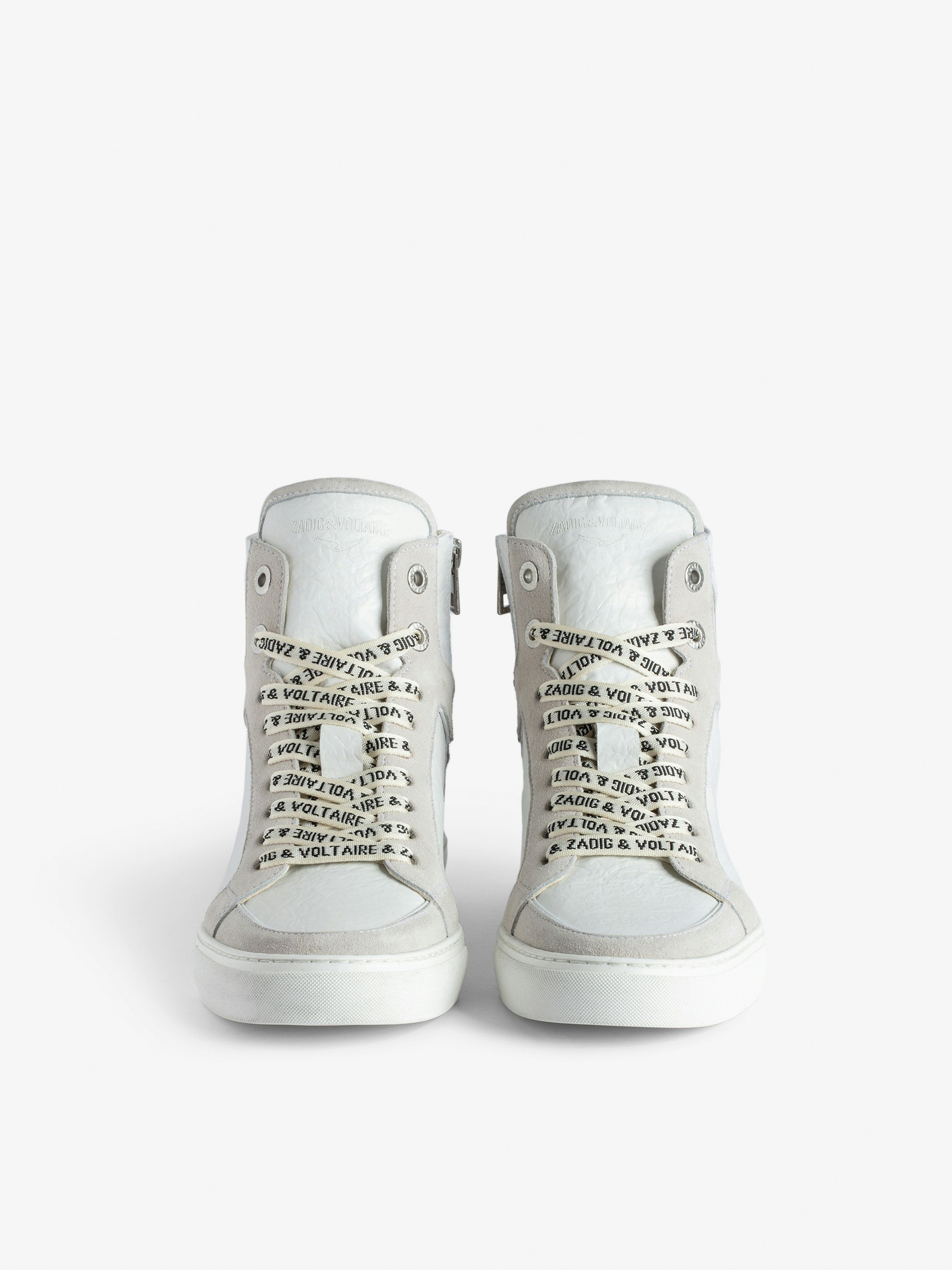 ZV1747 High Flash High-Top Crinkled Sneakers 