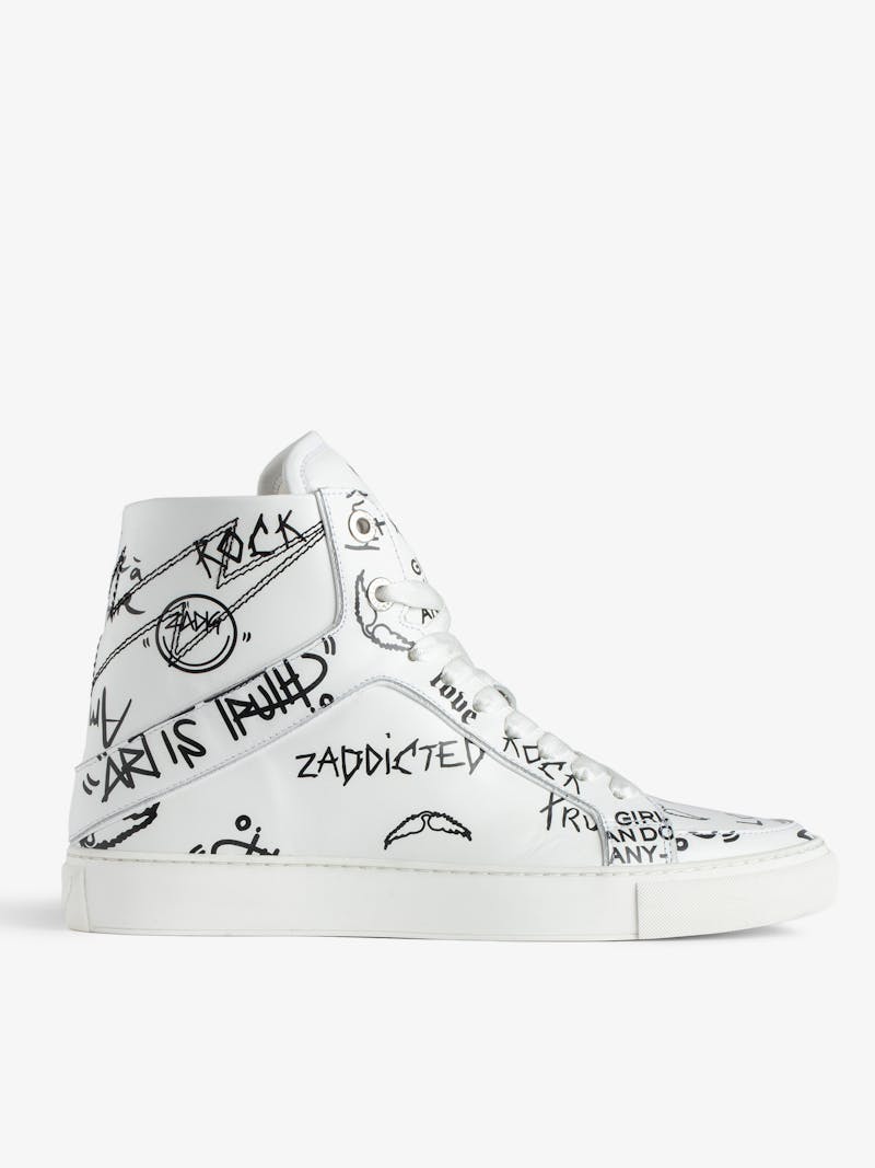ZV1747 High Flash High-Top Graffiti Sneakers