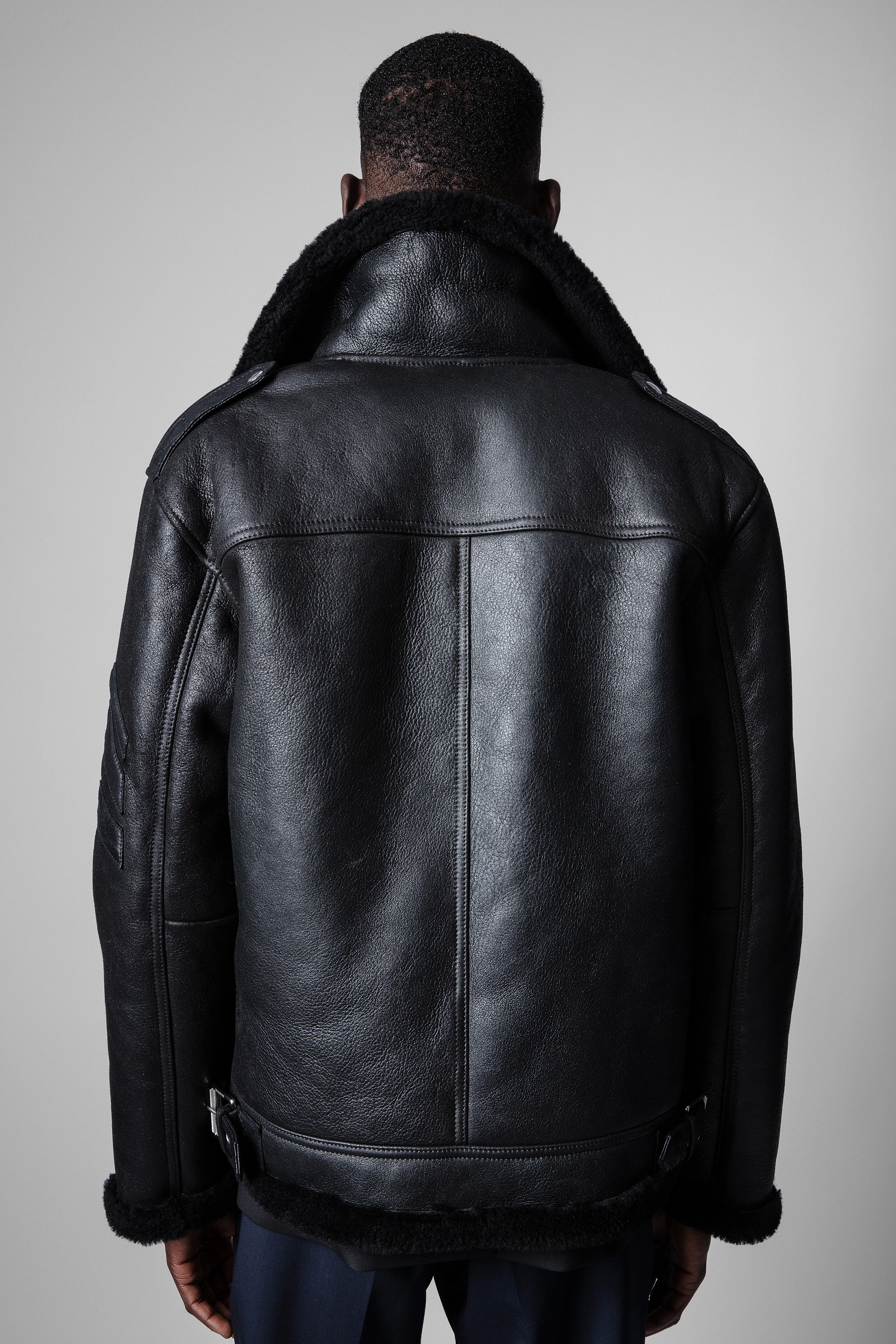 Loyd shearling leather aviator jacket thumbnail 5