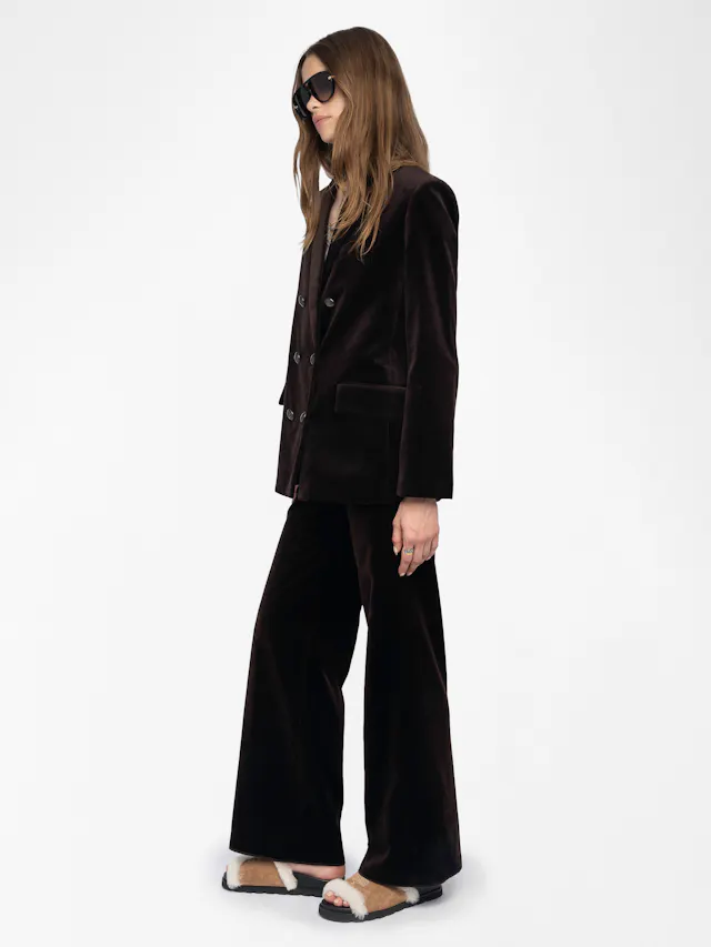 Vaska Structured Velvet Blazer