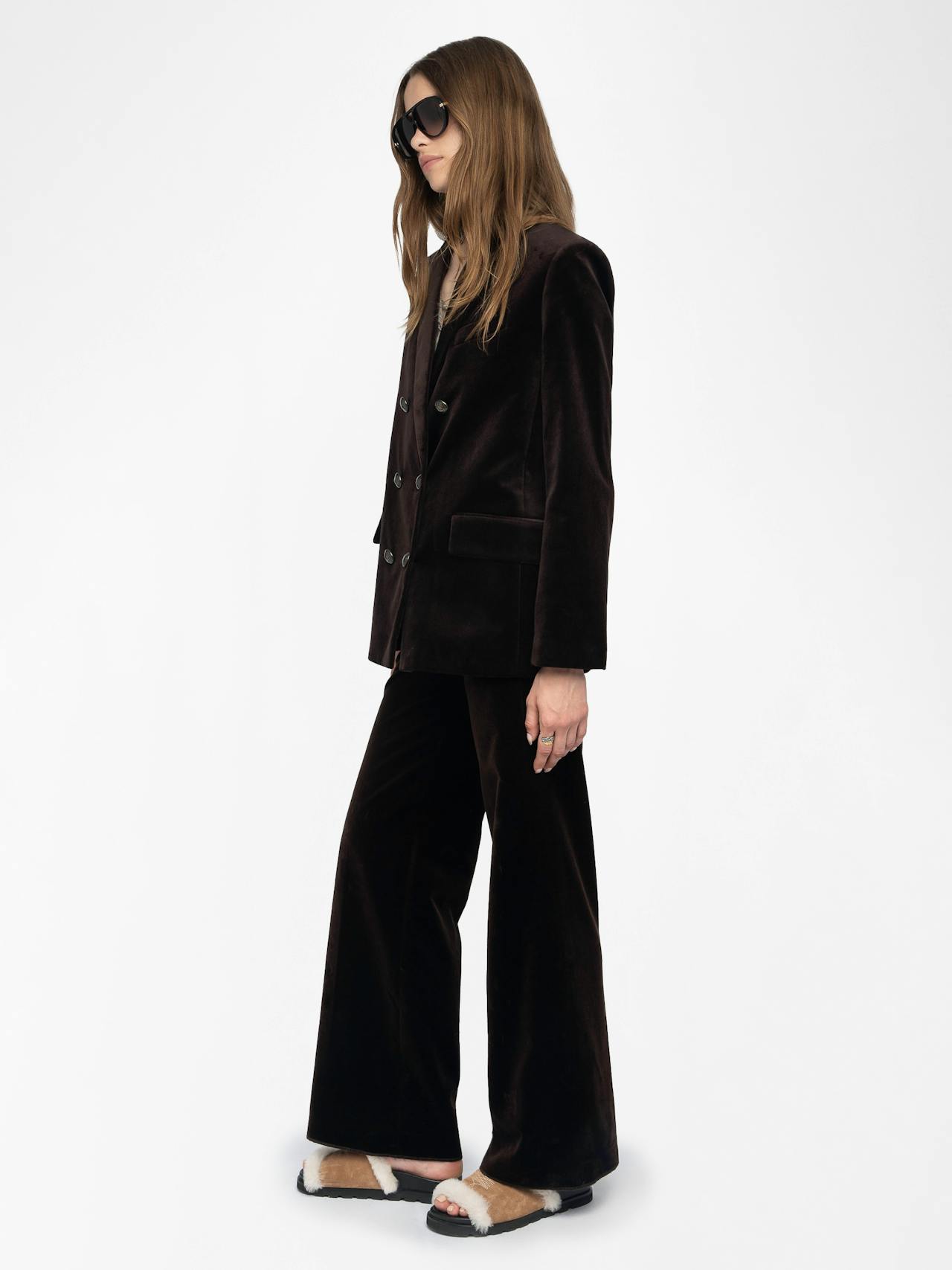 Vaska Structured Velvet Blazer