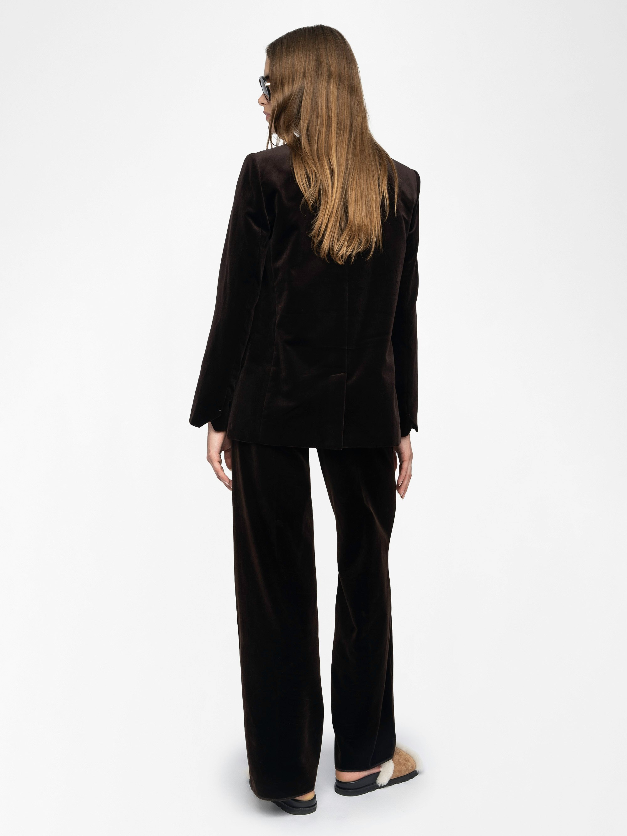 Vaska Structured Velvet Blazer 3