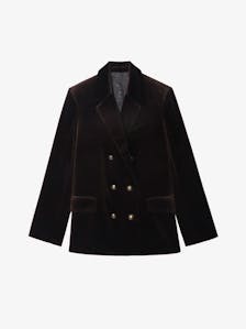 Vaska Structured Velvet Blazer