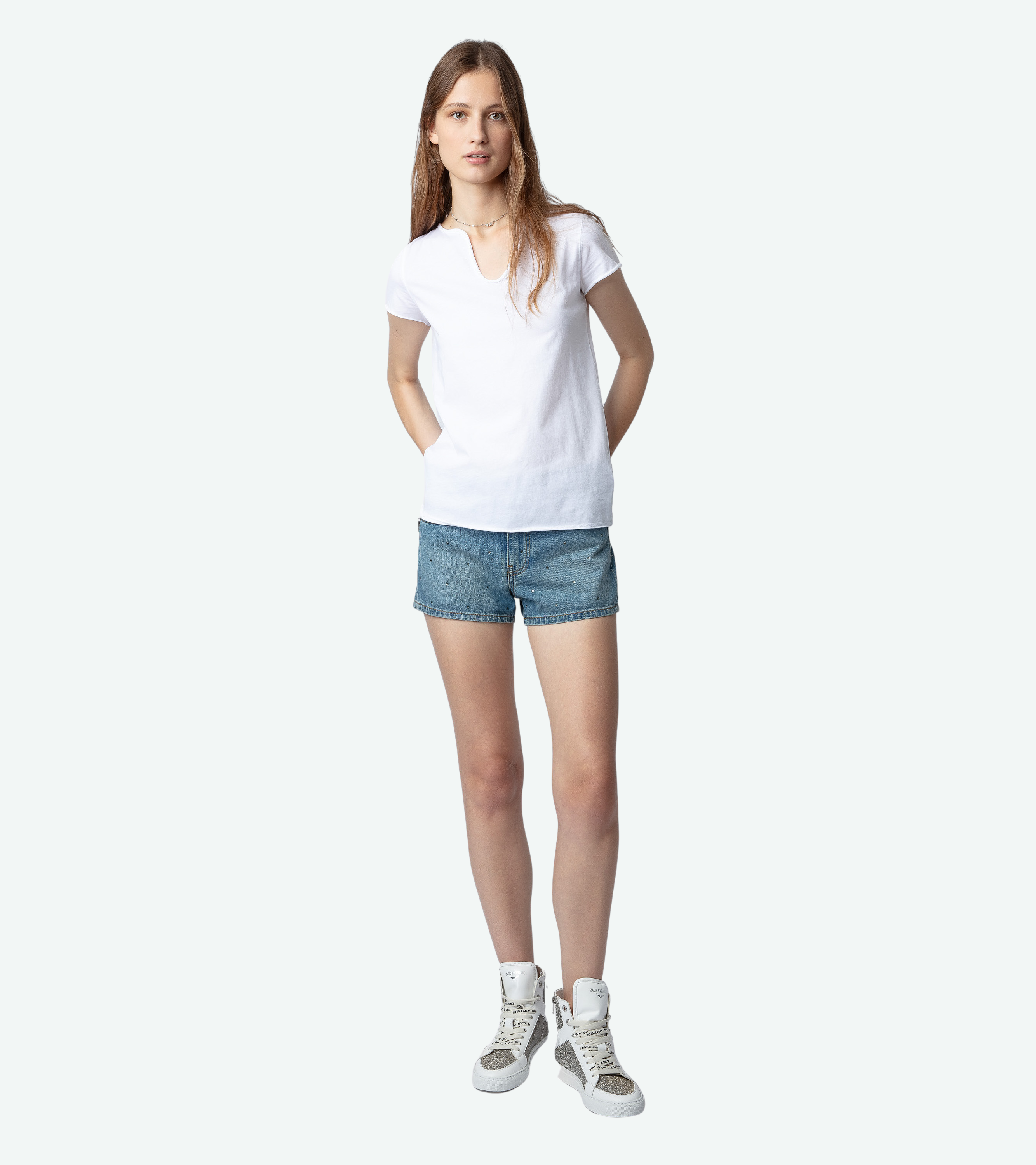 Sima Denim Diamanté Shorts