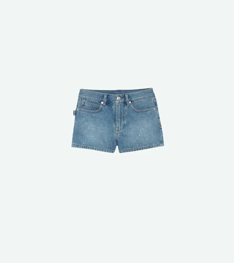 Sina Denim Diamanté Shorts