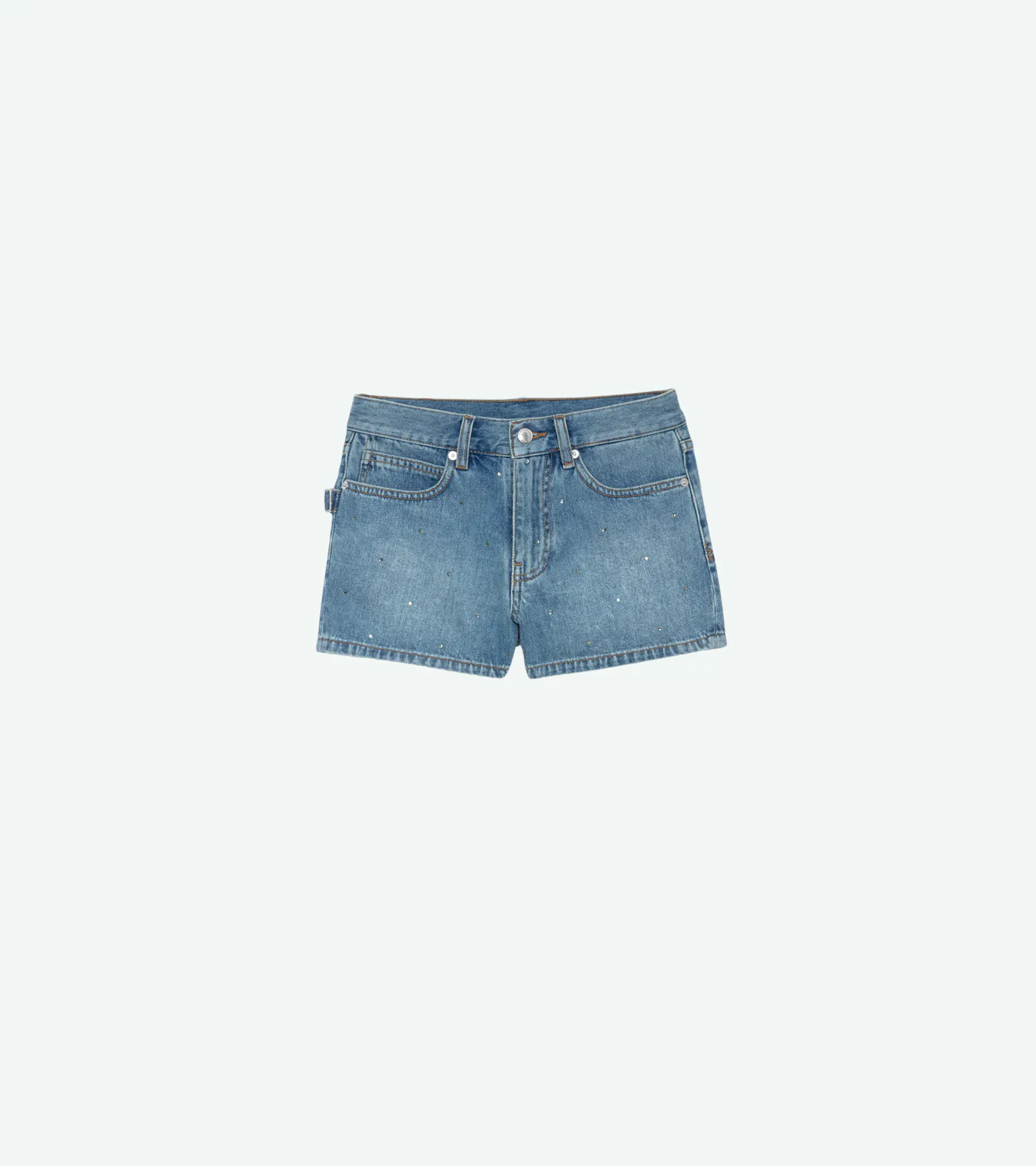 Sina Denim Diamanté Shorts