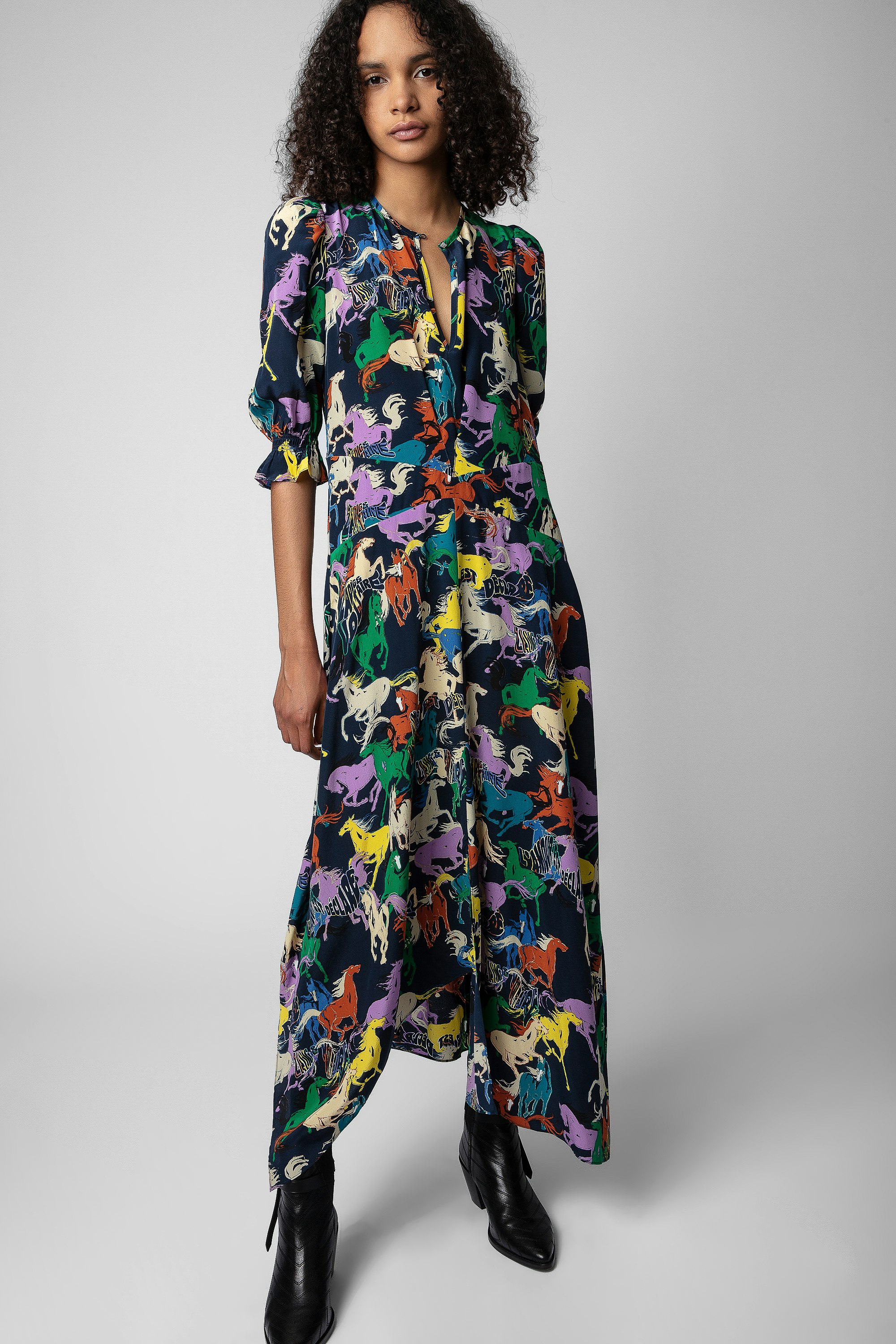 Ranage Horses Silk Dress