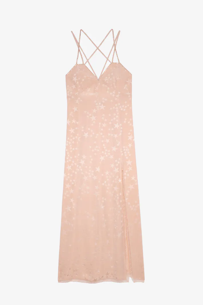 zadig voltaire pink dress Zadig&Voltaire Silk Jacquard Long Dress In Pink - 50% Off