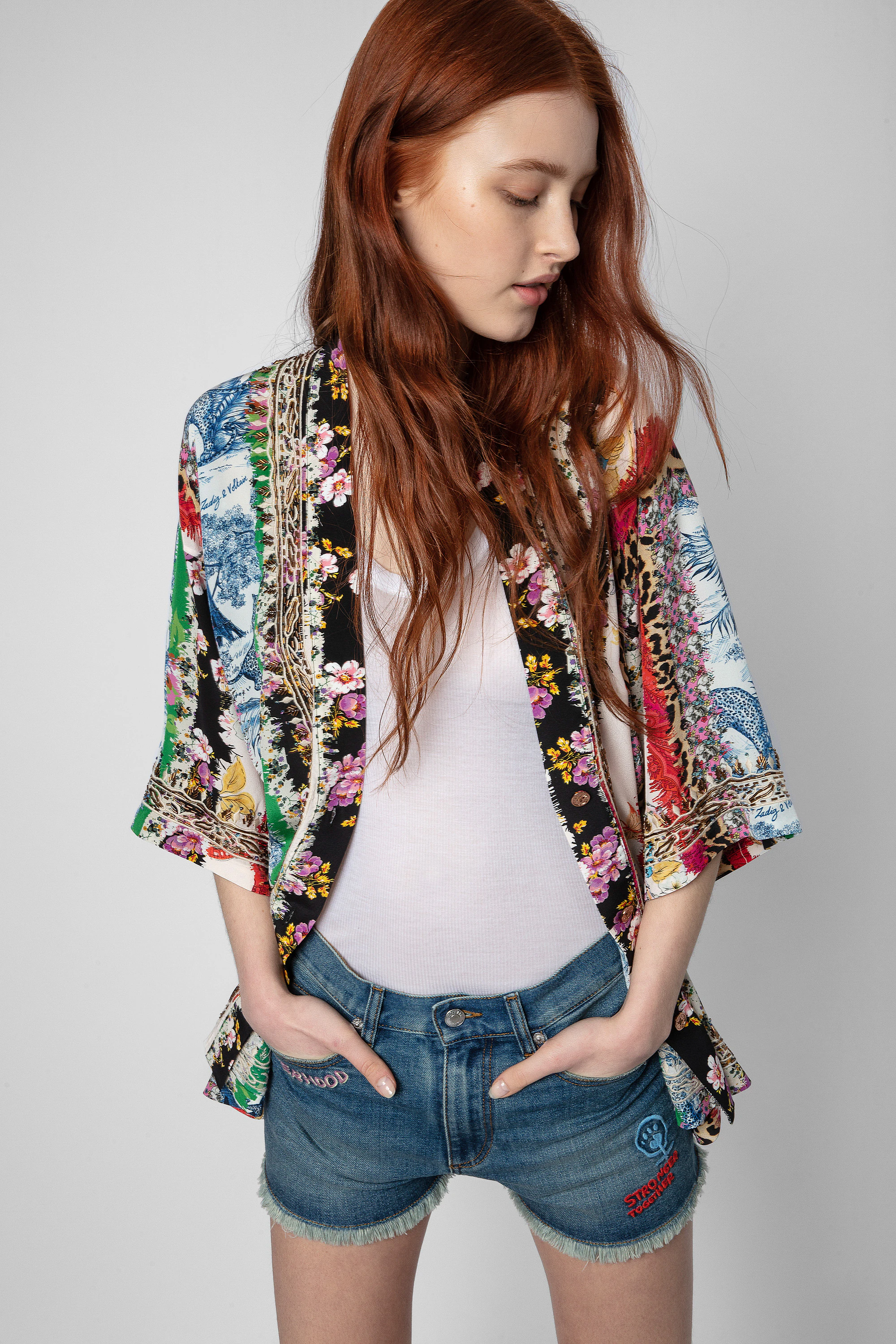 Chaqueta Tong de seda con estampado mixto 25 años thumbnail 1