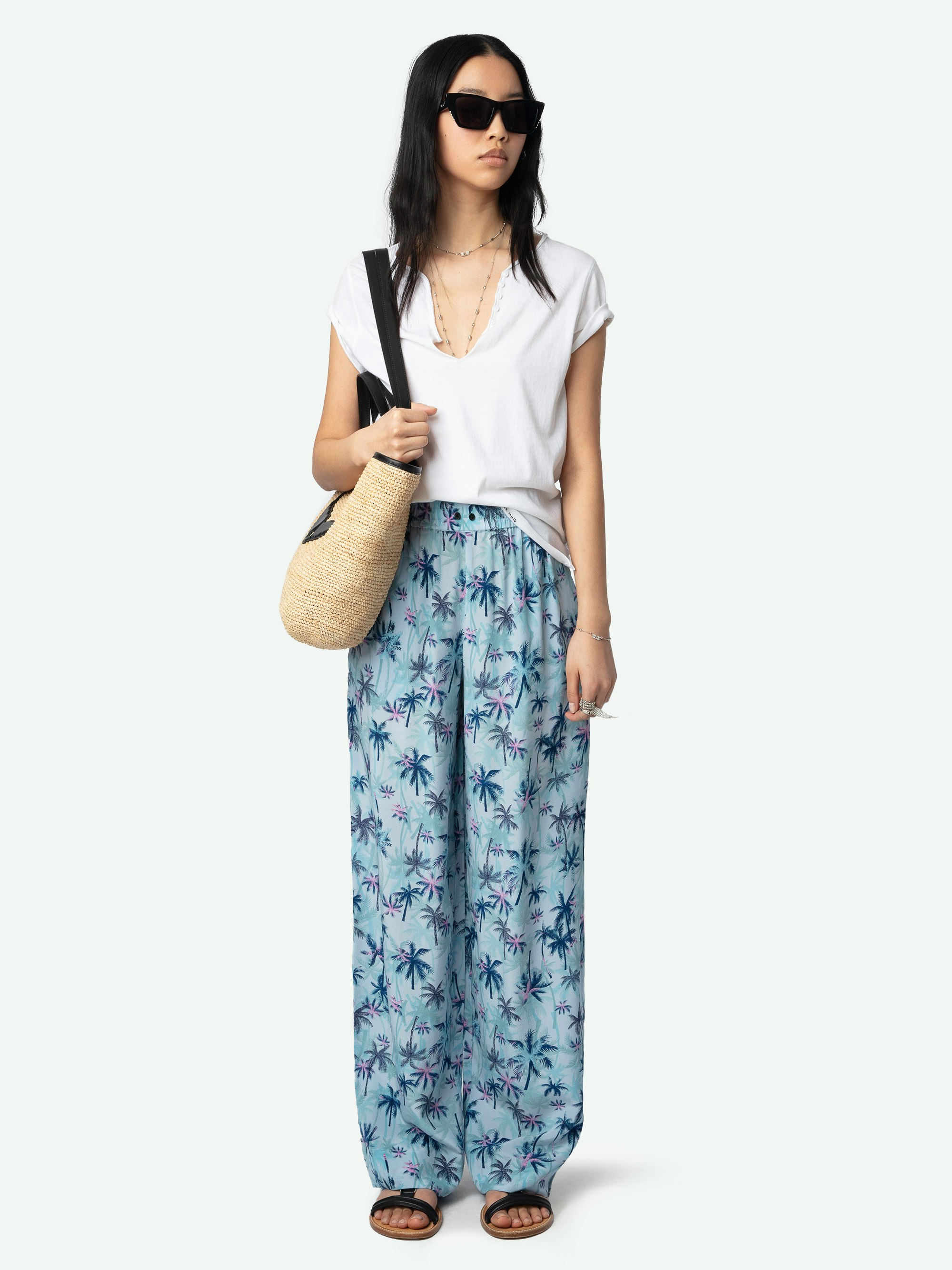 Resort Women's Wide Leg Silk Pants