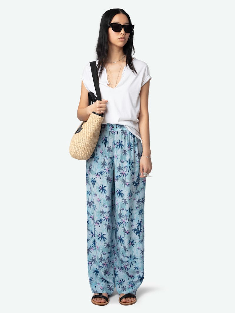 Resort Women's Wide Leg Silk Pants
