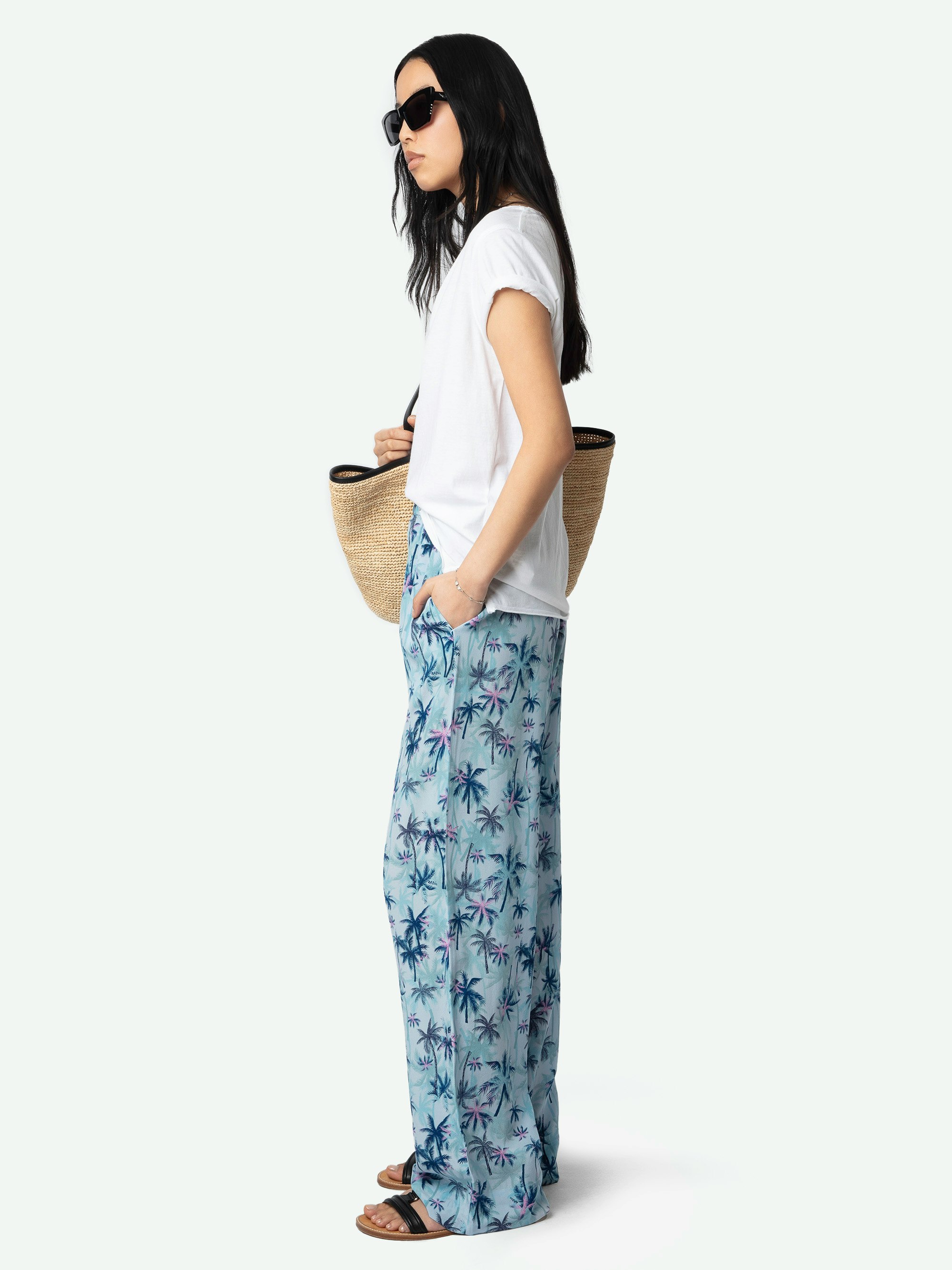 Resort Women's Wide Leg Silk Pants