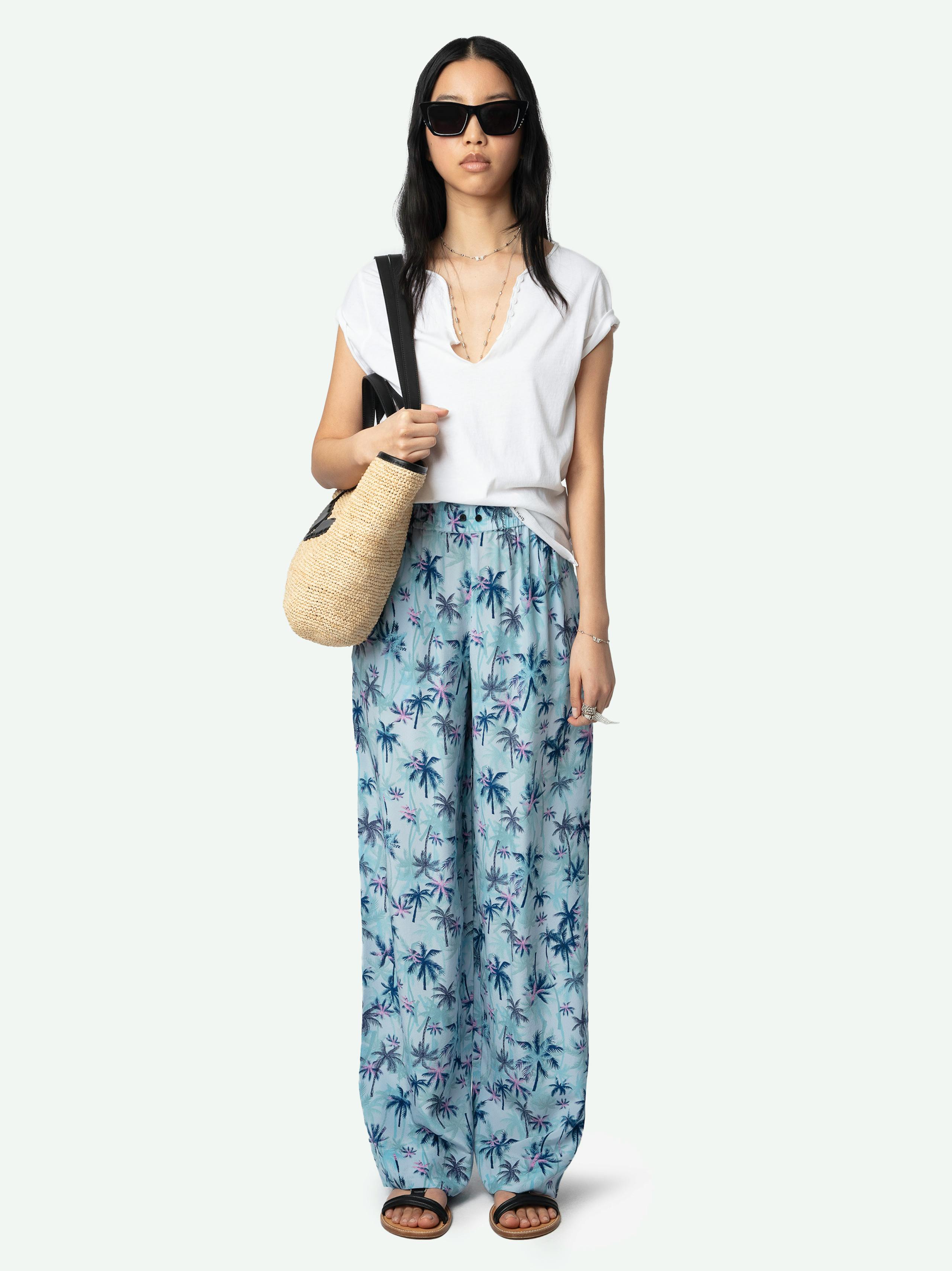 Resort Women's Wide Leg Silk Pants 4