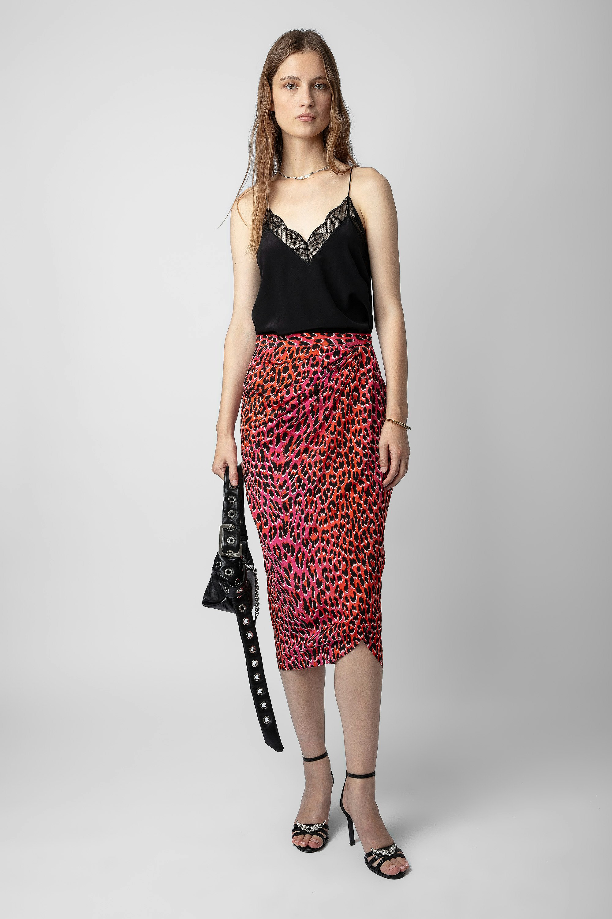 Jamelia Leopard Silk Skirt